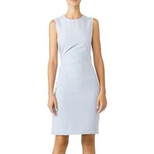Milly Cloud Sherry Dress Sleeveless Side Ruched Knee Length Sheath Light Blue 6